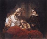 REMBRANDT Harmenszoon van Rijn, Jacob Blessing the Sons of Joseph